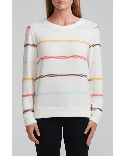 Andrew Marc White Stripe Hachi Sweater