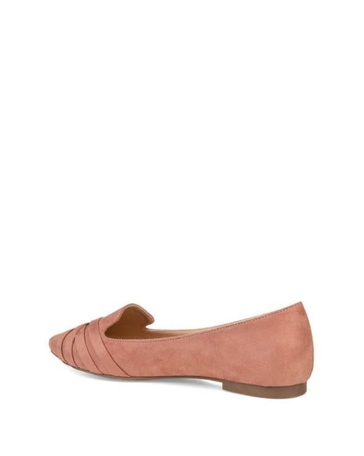 Journee Collection Pink Mindee Crisscross Toe Flat