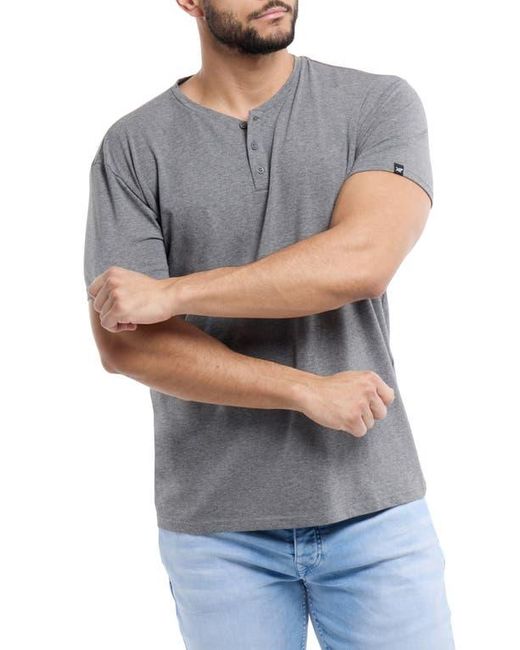 Xray Jeans Gray Short Sleeve Henley for men