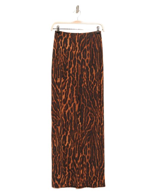 AFRM Brown Miso Leopard Knit Skirt