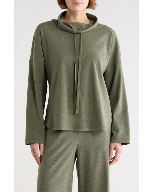 Max Studio Green Funnel Neck Pullover