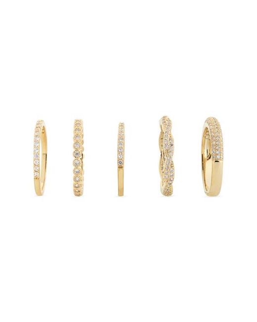 Nordstrom Rack Metallic Set Of 5 Cz Stackable Rings