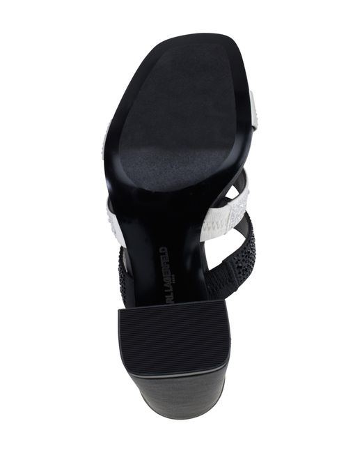 Karl Lagerfeld Black Rickie Rhinestone Slide Sandal