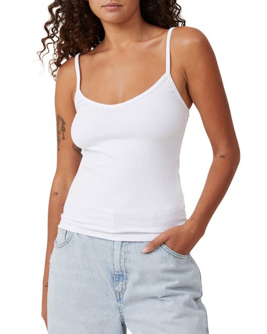 Cotton On White The One Variegated Rib Camisole