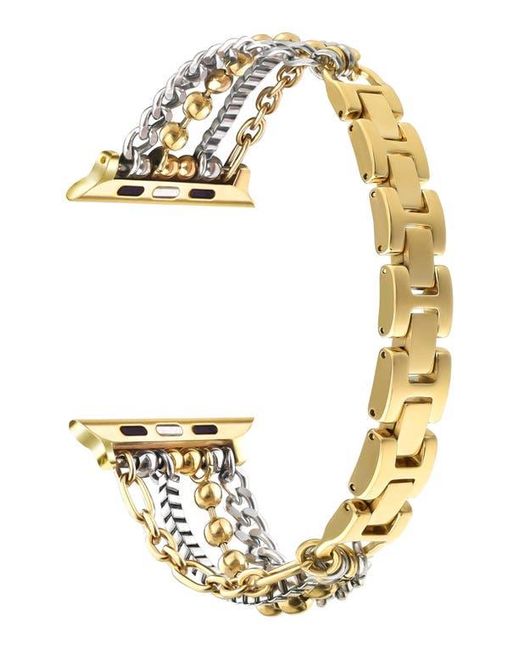 The Posh Tech Metallic Leo Mixed Chain Stainless Steel Apple Watch Bracelet Watchband