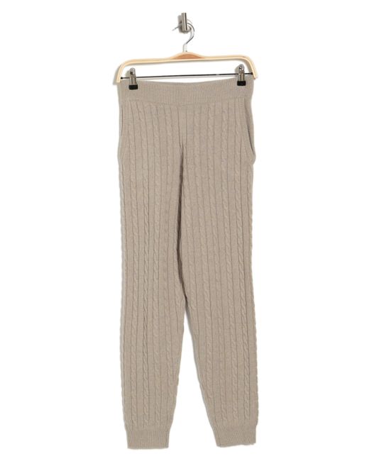 ATM Luxe Cable Knit Wool Cashmere Joggers In Pumice At Nordstrom