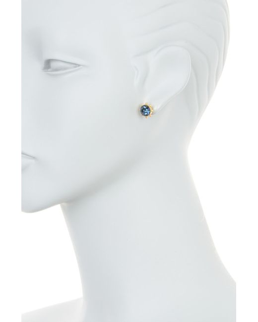 Kate Spade White Gold-tone Bezel Set Crystal Stud Earrings