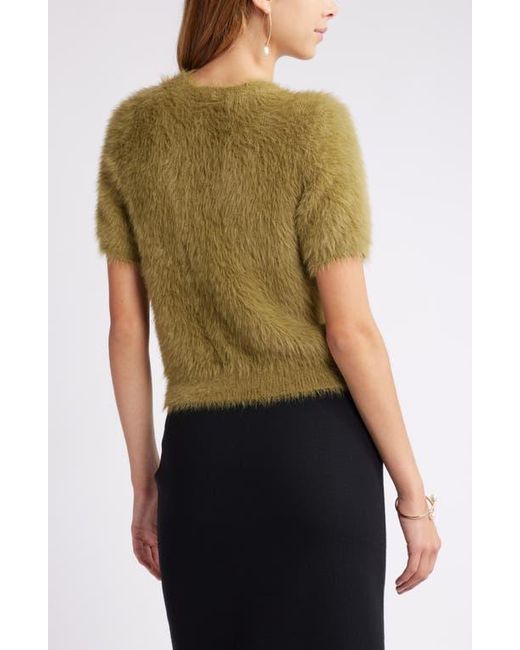 Open Edit Green Eyelash Sweater
