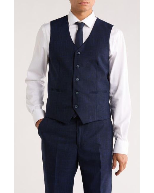 ZEGARIE Blue Tattersall Mélange 3-Piece Suit for men
