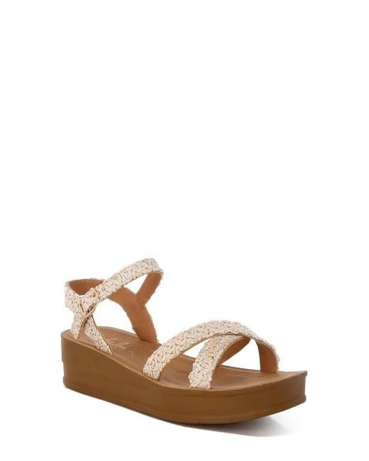 LONDON RAG Brown Sephone Platform Wedge Sandal