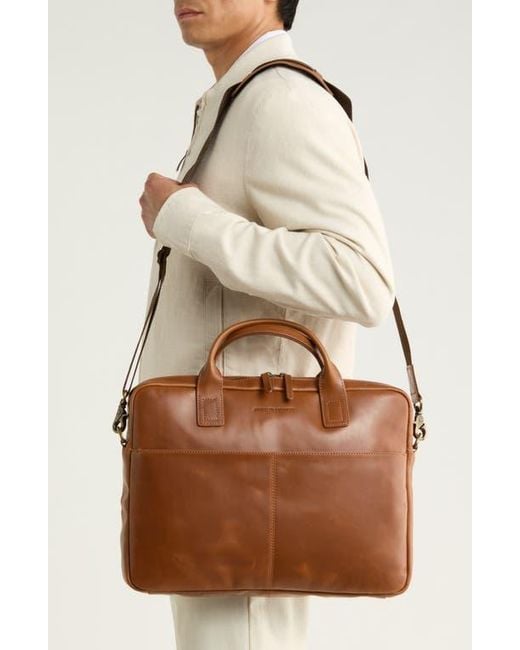Johnston & Murphy Brown Hunter Glaze Briefcase for men