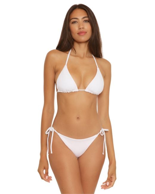 Lucky Brand Yellow Reversible Rib Triangle Two-piece Swimsuit