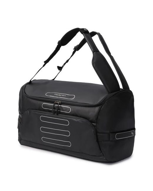 Hedgren Black Sojourn Recycled Polyester Duffle Backpack for men