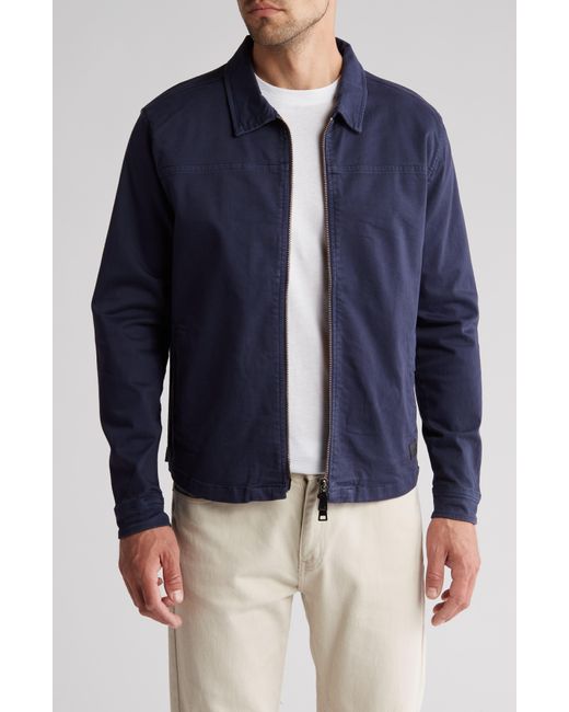 Stone Rose Blue Stretch Twill Zip Jacket for men