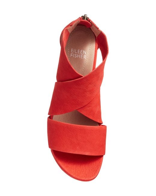 Eileen Fisher Red Sport Platform Sandal