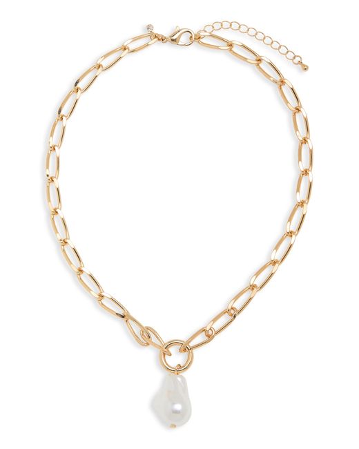 Nordstrom Natural Imitation Baroque Pearl Pendant Necklace