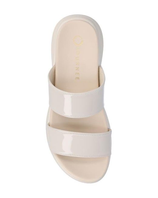 Journee Collection Natural Janis Wedge Slide Sandal