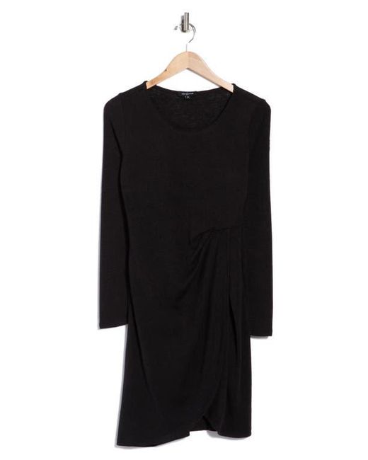 AREA STARS Black Asymmetrical Plaid Mixed Media Dress