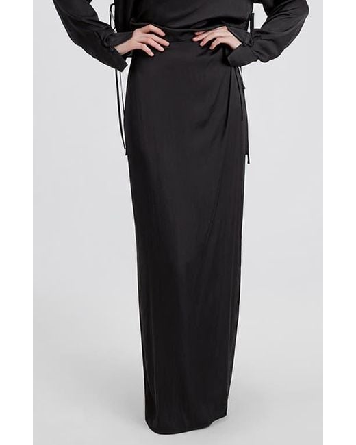 Solid & Striped The Leau Wrap Maxi Skirt in Black | Lyst