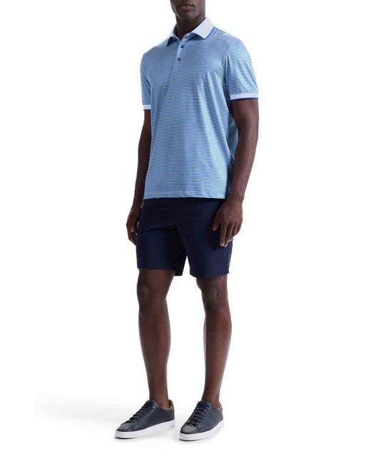 Bugatchi Blue Three-Button Performance Polo for men