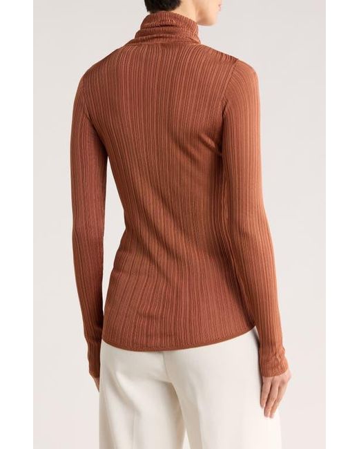Tahari Brown Semisheer Turtleneck Sweater