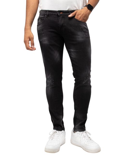 Xray Jeans Black Distressed Skinny Jeans for men