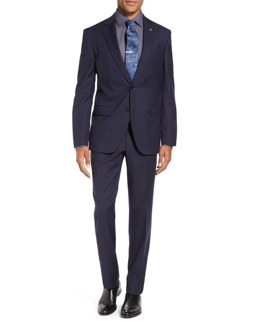 Ted Baker Blue 'jay' Trim Fit Solid Wool Suit for men