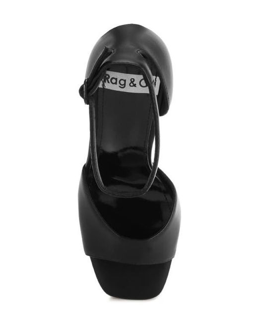 Rag & Co Black Marshis Platform Sandal