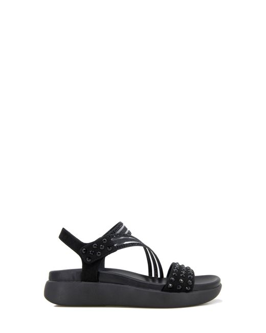 Kenneth Cole Black Taryn Rhinestone Strap Sandal