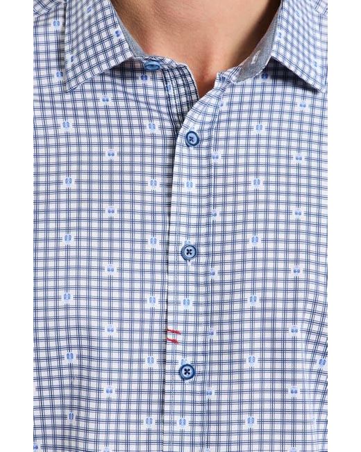 Robert Graham Blue Keith Long Sleeve Button-Up Shirt for men