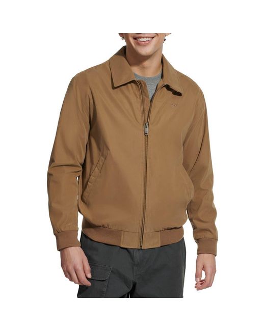 Dockers Micro Twill Golf Bomber Jacket in Brown for Men Lyst