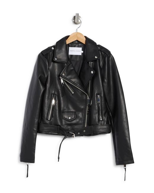 Rebecca Minkoff Faux Leather Moto Jacket In Black At Nordstrom Rack