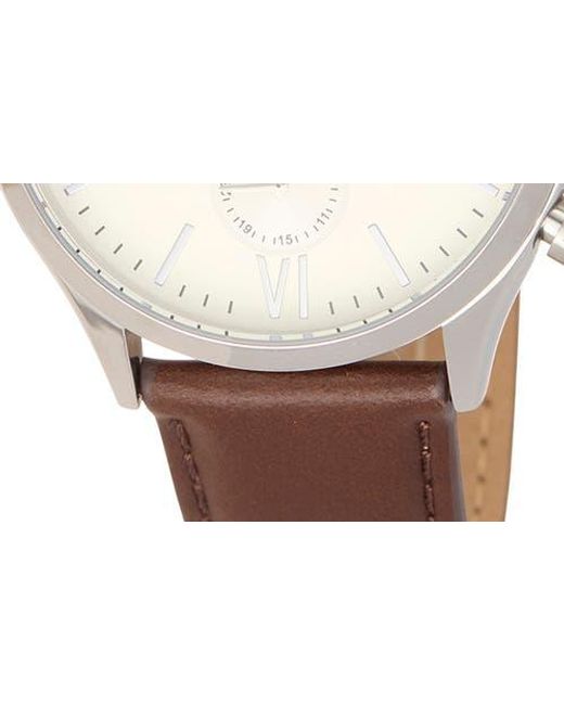 Fossil Natural Fenmore Multifunction Leather Strap Watch, 44Mm for men