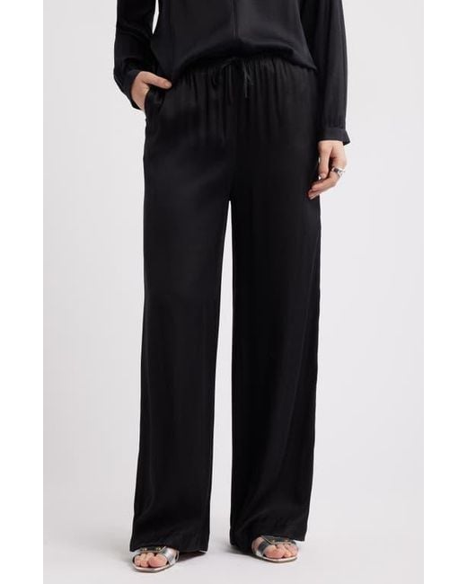 Nordstrom Black Satin Drawstring Pants