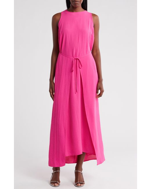 1.STATE Pink Tie Front Panel Maxi Dress
