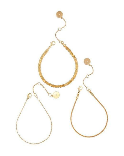 Vince Camuto White Set Of 3 Mixed Chain Bracelets