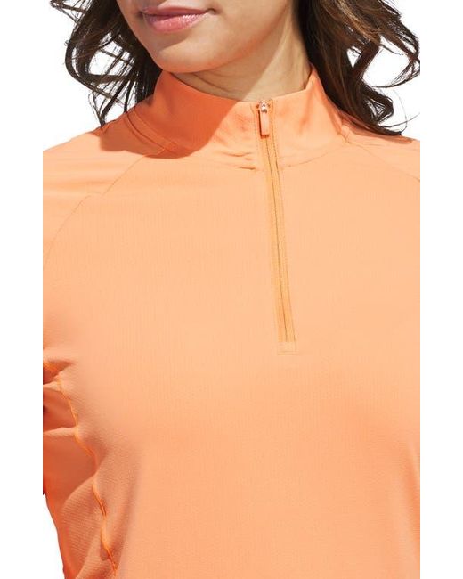 Adidas Orange Ultimate Solid Quarter Zip Pullover