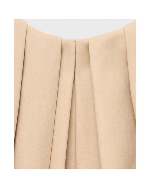 mango strapless pleat front dress Mango Strapless Pleat Front Dress in Natural