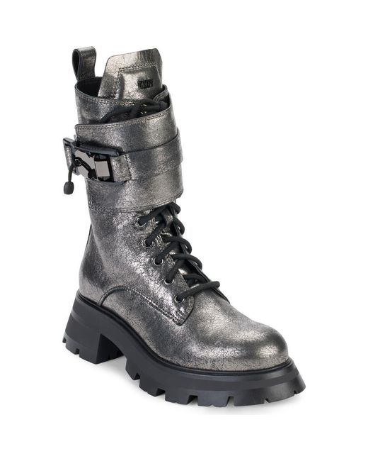 DKNY Gray Sava Combat Boot