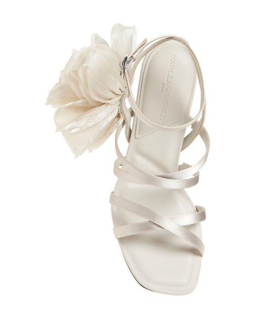 Karl Lagerfeld White Caela Rosette Sandal