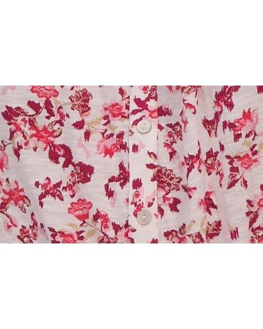 Lucky Brand Red Ditsy Floral Top