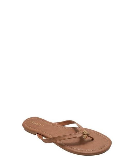 Bebe Brown Charm Thong Sandal