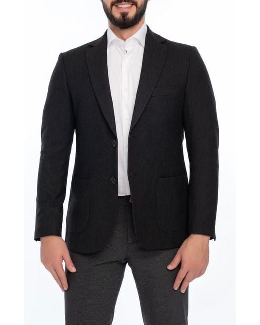 VELLAPAIS Black Solid Sport Coat for men
