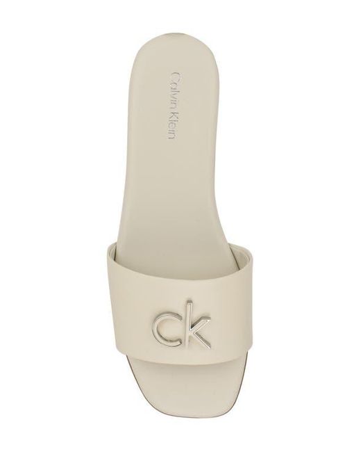 Calvin Klein White Yancie 2 Slide Sandal