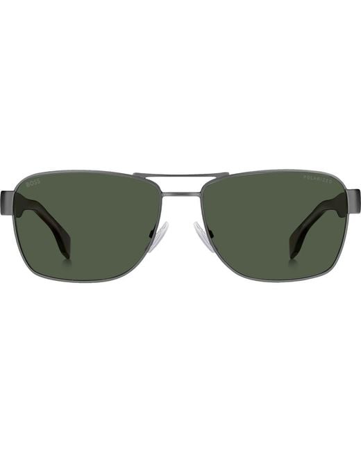 Boss Green 60Mm Polarized Rectangular Sunglasses for men