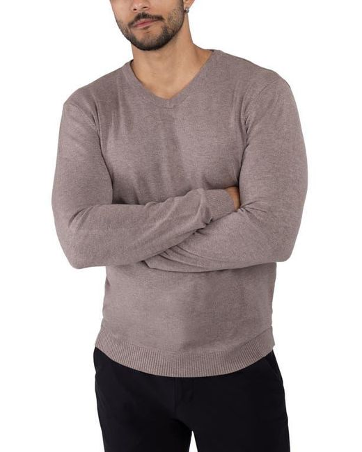 Xray Jeans Gray V-Neck Ribbed Knit Sweater for men