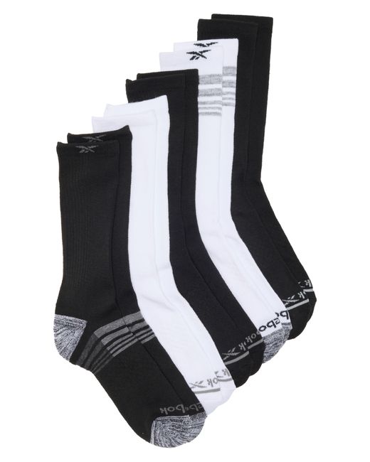 Reebok Black 5-pack Terry Crew Socks for men