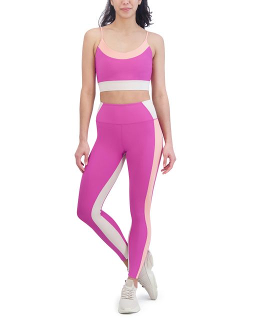 SAGE Collective Pink Colorblock Sports Bra
