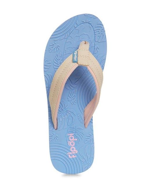 FLOOPI Blue Textured Flip Flop Sandal