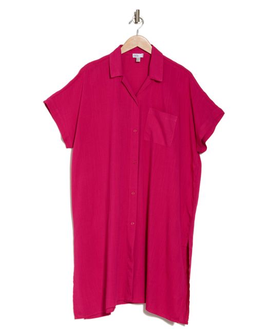 Nordstrom Pink Everyday Button-down Beach Cover-up Tunic